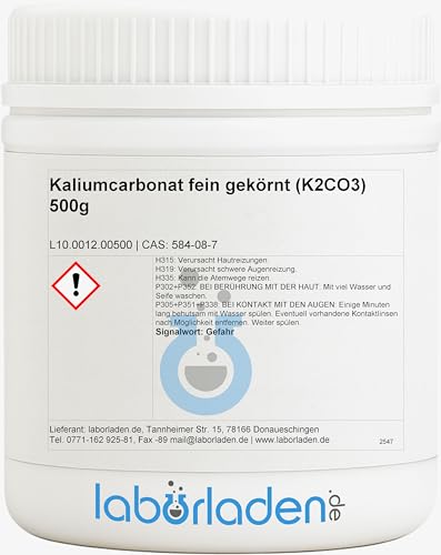 500 g de carbonate de potassium K2CO3 (pour laboratoire, bains de guérison, aliments, potsachets)