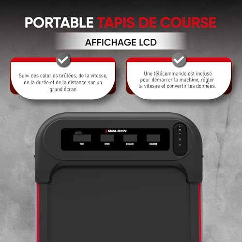 Tapis de Course WALDEN F2200 pour la Maison ou Le Bureau Tapis de Marche 2 en 1 Jogging Course à Pied Ultra Plat Slim sous Le Bureau Fitness Entraînement Télécommande – Image 6
