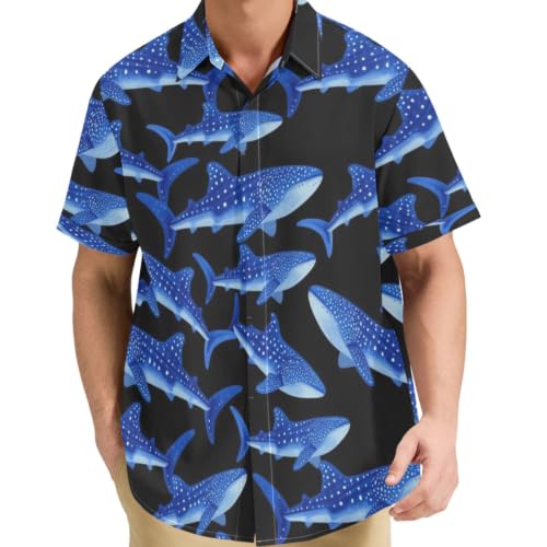 Chemise manches courtes GuoChe à motif baleine pour vos vacances d'été