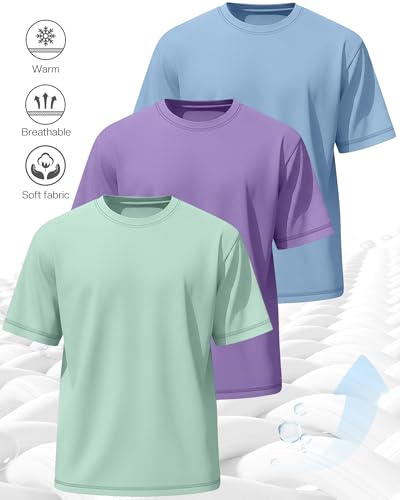 Image of Neer 3 Pack Big and Tall T-Shirts for Men L-7xl Tops | Large Casual Stretch Workout Tees, Short Sleeve Crewneck Oversized Shirts, Classic Summer Outfits, Comfy Basic Loose Clothes