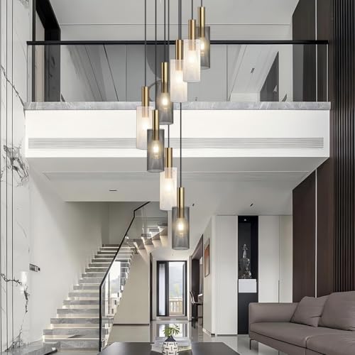 Lampe suspendue E27 industrielle noire réglable pour escalier et restaurant - 5