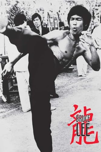 BUY ART FOR LESS Officially Licensed Bruce Lee - High Kick Art Poster - 36 x 24 Inch - Decorative Print - Poster Paper - Ready to Frame
