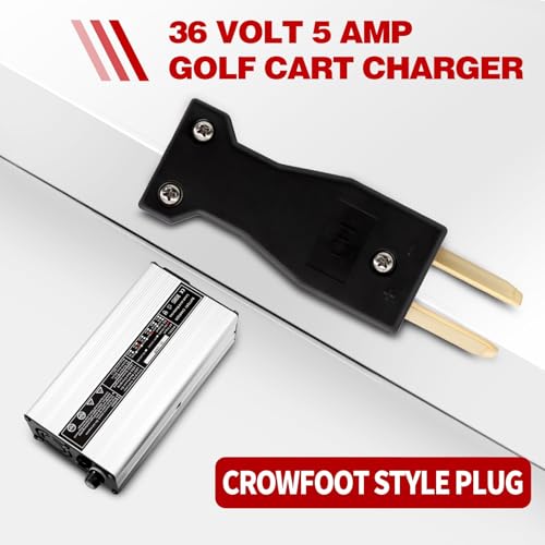 Nakkaa 36V 5A Golf Cart Charger with Crowfoot Connector Plug Compatible with TXT DS Golf Cart