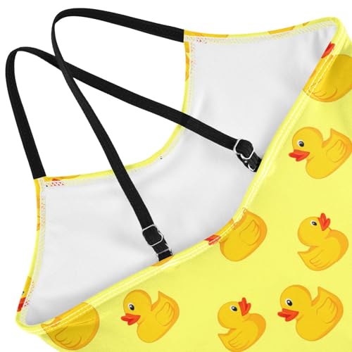 Cute Ducks Yellow Girls One Piece Swimsuit Beach Swimwear 208619544