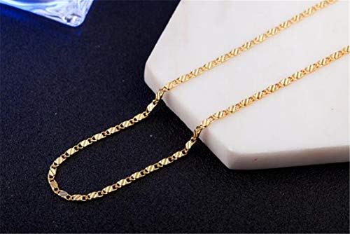 LOSOUL - Collana placcata in oro 18 K, con catena a maglie larghe, da uomo, donna, gioiello alla moda, 50,8 cm