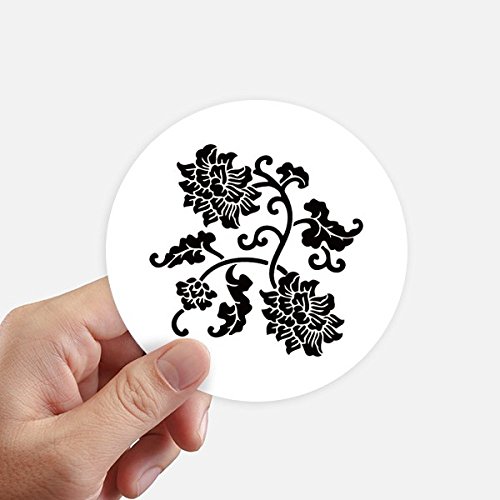 Autocollants silhouette fleurs noir 10cm pour mur et ordinateur DIYthinker x8 - 2