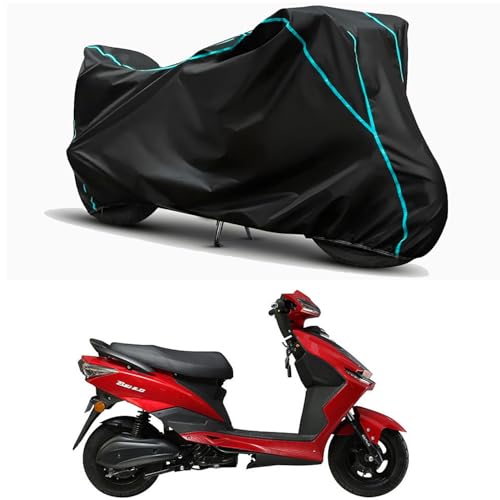 Image of Waterproof Bike Body Cover Compatible for | Benling Falcon | Taffeta Fabric, Sky Piping Design, Bottom Elastic Fit | Dustproof, Sun UV & Rain Protection for All Weather.