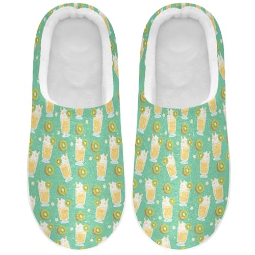 Kiwi Dessert Mens Womens Slippers Cozy Memory Foam Slippers Slip On Warm House Shoes for Indoor Outdoor Size 16/17 2301105
