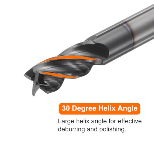 Image of HARFINGTON Carbide Square Nose End Mill Bit 7 /32 inch Cut Dia 4 Flutes TiAlN Coated Milling Cutter for Hardened Steel Metal (7 /32 inch Shank 7 /16 inch Cut Length 2 inch Long 30 Degree Helix)