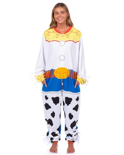 Disney Toy Story Union Suit Womens Jessie Costume One-Piece Pajama Cosplay Onesie (Large/X-Large Multicolored