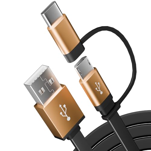 Cable de carga USB de repuesto compatible con Amazon Kindle E-Reader Paperwhite/Fire/Oasis Tablet/Fire Stick/4K Max/4K+/Lite HD/NOW TVs - Conector micro USB y tipo C 2 en 1 - imagen 2