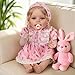CHAREX Realistic Reborn Baby Doll Girl – 20 Inch Lifelike Handmade Real Life Toddler, Newborn Weighted, Real Baby Feeling, with Golden Brown Hair, Accessories Set in Gift Box, for Kids Age 3+