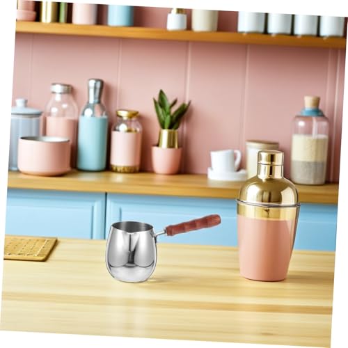 Cafetera árabe PRETYZOOM en acero inoxidable con detalles de madera 6