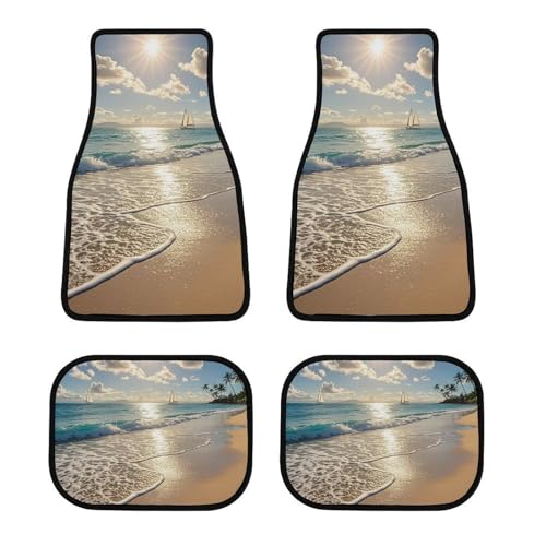 Tapis de sol voiture antidérapants hawaïens : kit universel berline van