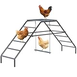 PawHut Steel Chicken Coop Perches with Adjustable Swing, 10 Roosting Bars,...