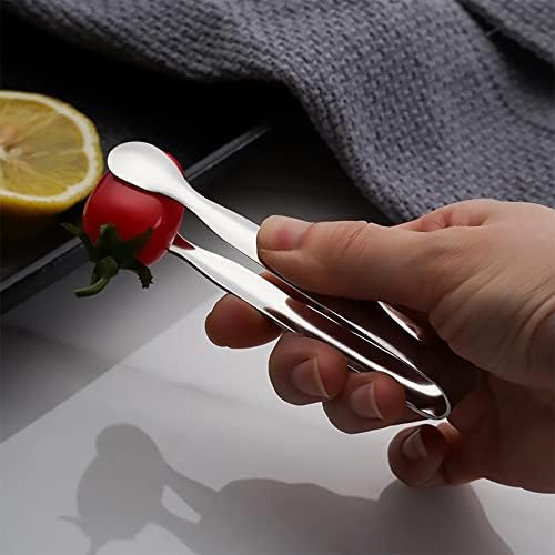 6 Pcs Stainless Steel Mini Serving Tongs Multi-Purpose Small Tongs Ice Sugar Tongs Kitchen Gadgets Tongs for Tea Party, Cafe, Kitchen, Bar, Barbecue, Buffet