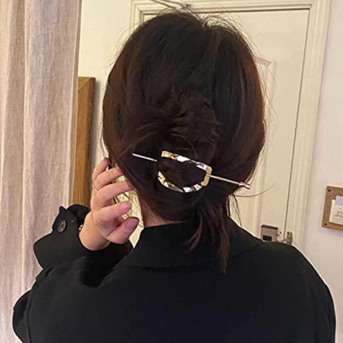 Sttiafay Vintage Geometric Hair Slide Clip Gold Oval Hair Cuff Pin Metal Hair Slide Barrette Vintage Circle Hair Clip Barrette Accessories For Women And Girls #TOP1