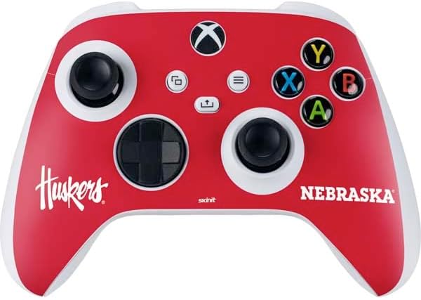 Skinit Decal Gaming Skin Compatible with Xbox Series S Controller - Officially Licensed University of Nebraska Red Design
