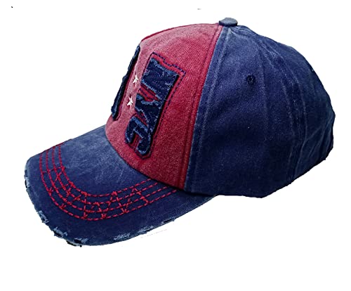 Image of Adjustable Soft Cotton Denim Cap for Men Women Baseball Vintage Washed Distressed Hats Adjustable Stylish Cap Regular Fitted