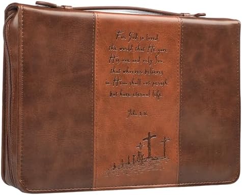 Christian Art Gifts BROWN/TAN TWO-TONE MEDIUM BIBLE COVER