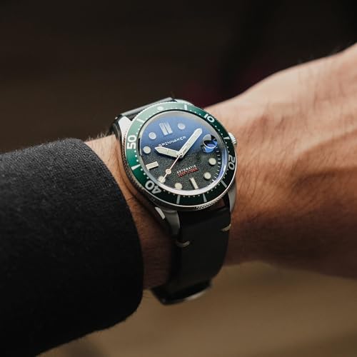Image of Spinnaker Croft Men's Automatic Dive Watch - Seiko NH35 Movement, 40mm Stainless Steel Case, Water Resistant 150m, Stainless Steel or Leather Strap, SP-510