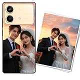 WUACYEAMING Funda Personalizada para XIAOMI Poco X6 Neo Carcasa Custom Antigolpes/Antirrayaduras con Dise�o de Fotos+Textos - Regalo para Graduaciones/Nacimientos/AniversariosNegro Noche
