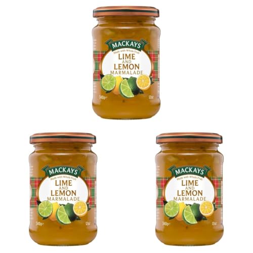 Image of Mackays Lime & Lemon Marmalade 340g | Made with Real Citrus Fruits | Traditional Copper Pan Cooked | Vegan | Imported from Scotland (Pack of 3)