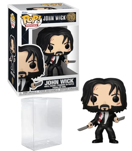 John Wick #1763 Funko POP! Movies Figurine Bundle with HOFSM Protector Case