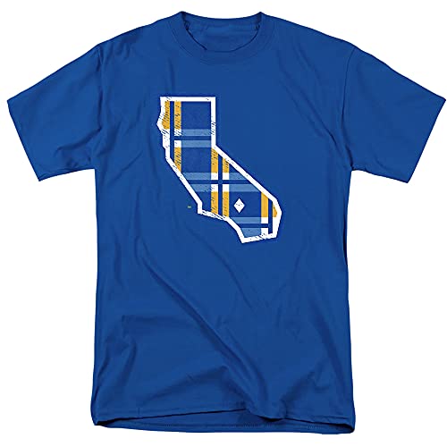 University of California, Riverside Official State Shape Short Sleeve Mens Cotton T-Shirt,Royal, Medium