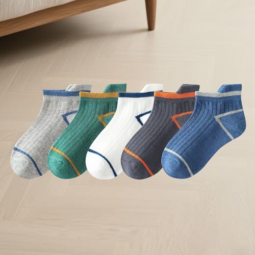 3-14 Years Girls Socks 5-Pack Cotton Soft Cute for Youth Boy and Girl Breathable Unisex Comfortable Sport Ankle Sock2