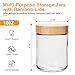 Encheng 16oz Glass Jars with Lids, Overnight Oats Containers with Bamboo Lids, Wide Mouth Glass Mason Jar Food Storage Containers for Salad,Yogurt,Meal Prep,6 Pack