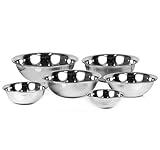 Update International Mixing Bowls Standard Weight Stainless Steel, Set of 6
