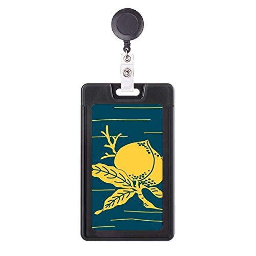 Badge rétractable Painting Culture porte-carte extensible imprimé pêche jaune fantaisie