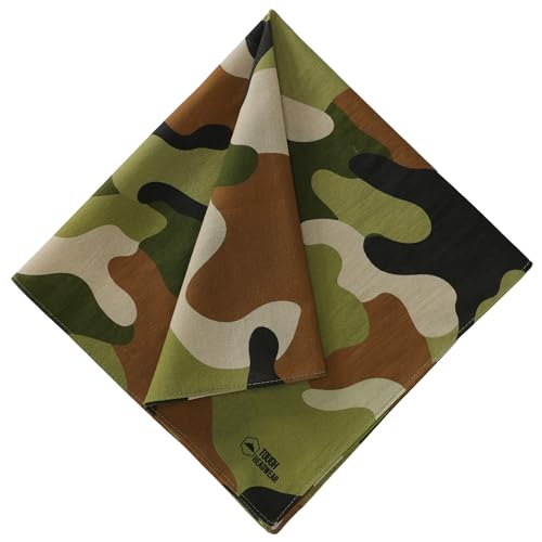 Tough Headwear Large Bandana Headband - Handkerchief Bandanas for Men & Women - Cowboy Scarf & Durag Pack.