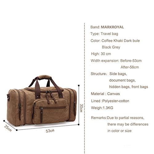 Mens handbags shoulder bags Canvas Travel Duffle Bag Large Capacity Travel Bag Travel Tote Bag(Schwarz)(1)2