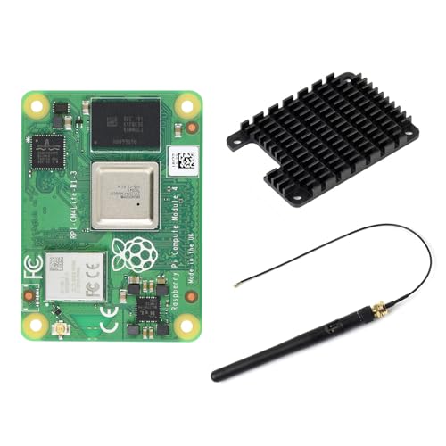 Image of Waveshare Pi Compute Module 4 Comes with an Official Raspberry Pi CM4104000 (with Wireless, 4GB RAM, Lite Version), an Antenna Kit and a HEATSINK. (3 Items)