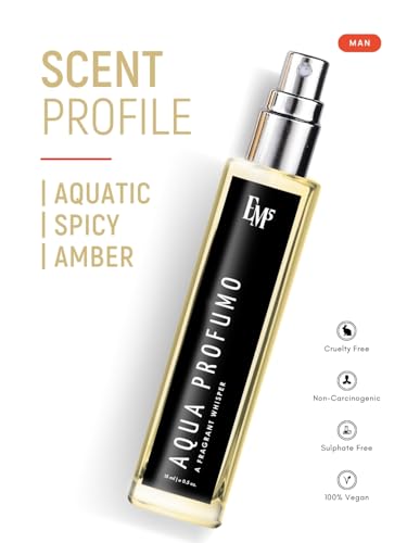 Image of EM5 Aqua Profumo Perfume for Men | Eau de Parfum Spray | Amber Marine Fresh Spicy Fragrance | Luxury Gift for Him | 15 ml