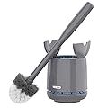 MR.SIGA Toilet Bowl Brush and Holder, Premium Quality, with Solid Handle and Durable Bristles for Bathroom Cleaning, Gray, 1 Pack