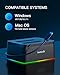 Inateck RGB USB 3.0 USB-C Port Hard Drive Docking Station with Offline Cloning, for 2.5/3.5 Inch SATA HDDs and SSDs, 2 x 20TB Dual Bay Docking Station, UASP Supported, SA02003C