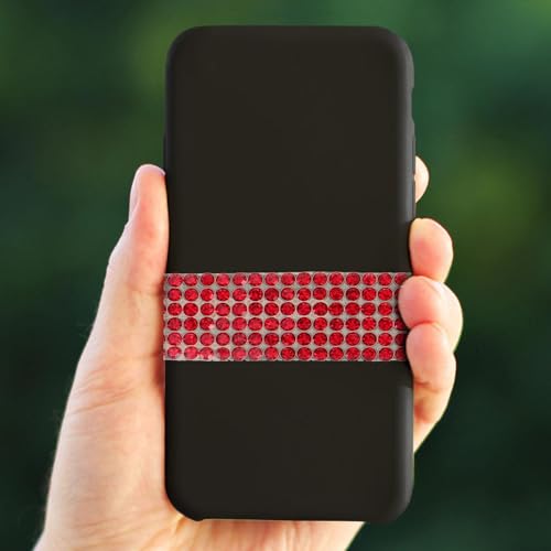Cinta autoadhesiva brillante SHINEOFI de 3 rollos con strass para costura fácil 4