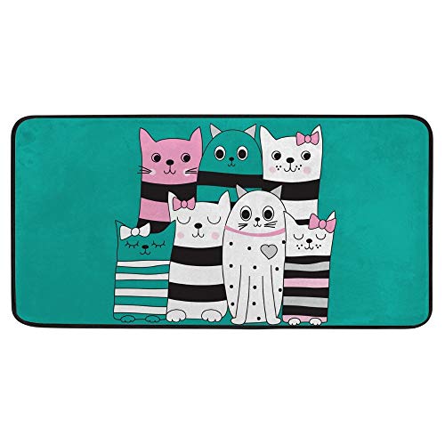 Tapis de cuisine chat mignon 99x50 cm antidérapant et lavable - 2