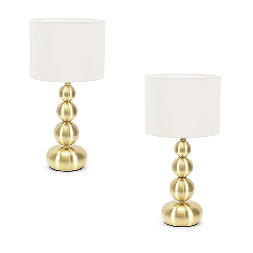 ValueLights Marissa LED Table Lamp - Gold - 2 Pack