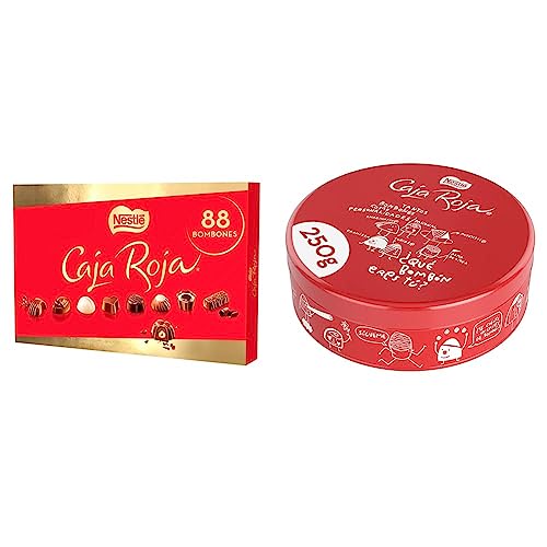 Nestlé Caja Roja Bombones de Chocolate - Bombones 2x800g & Nestlé Caja Roja Bombones Lata, 250g