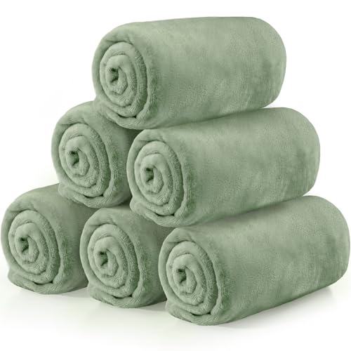 Tinideya Flannel Fleece Throw Blanket Bulk 50 x 60 Inch Soft Fleece Blanket Warm Throw Blankets Coral Blankets for Couch Sofa Home Wedding Gifts Season