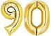 Produktbild Folienballon Zahl 90 XL Gold ca. 70 cm hoch - Zahlenballon für Ihre Geburstagsparty, Jubiläum oder sonstige feierliche Anlässe (Nummer 90)