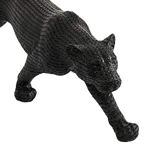 Escultura decorativa de leopardo en polystone, juego de 2 piezas miniatura 4