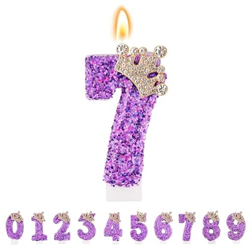TESGADGETS Vela de cumpleaños lila, vela de cumpleaños combinable con número 7 para pasteles, vela brillante con número 7 como adorno para celebraciones | Ya disponible en tu tienda friki favorita! En mundofriki.es! TESGADGETS Vela de cumpleaños lila, vela de cumpleaños combinable con número 7 para pasteles, vela brillante con número 7 como adorno para celebraciones | Ya disponible en tu tienda friki favorita! En mundofriki.es!