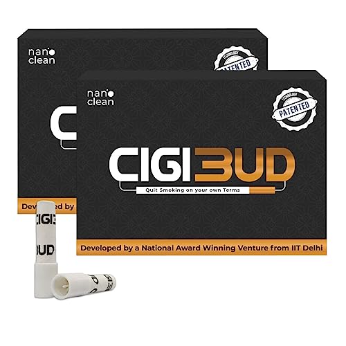 Image of NANOCLEAN GLOBAL PVT. LTD Cigibud Nanoclean Filters | Featured on Shark Tank India 2.0 | Slim Filters for Tar & Smoke Control - White Color - Pack of 2-60 Filters