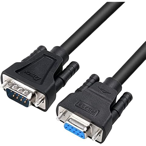 DTECH 5ft RS232 Serial Cable Male to Female 9 Pin Straight Through (1.5m,Black) Cover