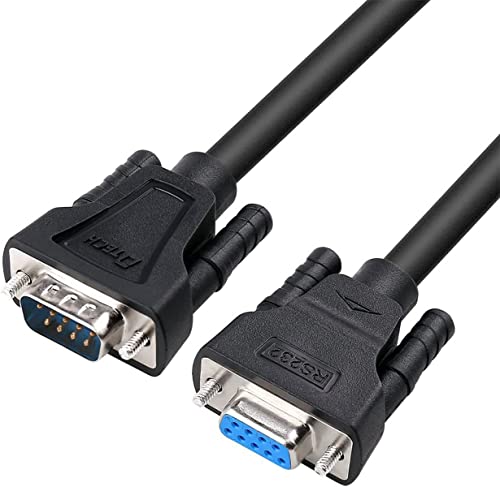 DTECH 5ft RS232 Serial Cable Male to Female 9 Pin Straight Through (1.5m,Black)